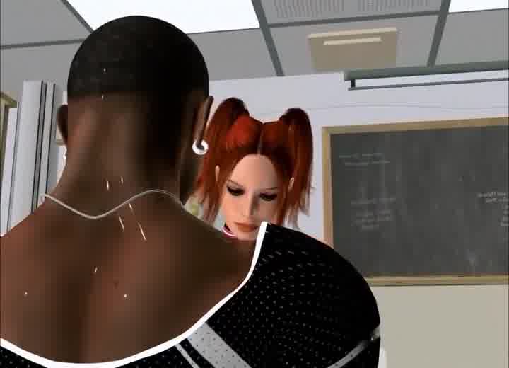 3d Porn Black Men - Black Guy Fucks Girl In 3D Hentai College - Hentai.video
